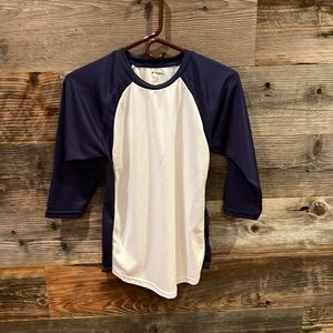 Baseball shirt - navy and white - Youth L